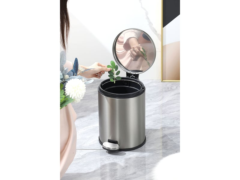  Poubelle salle de bain  avec pédale pour salle de bain et petit espace 6l  - Conforama C