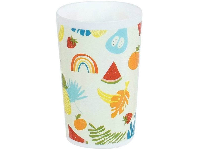  Dinette imitation les amis fruits avec assiettes ø16 et ø22, tasse 220 ml, couverts et peluche lama 27 cm 006573 - Conforama B