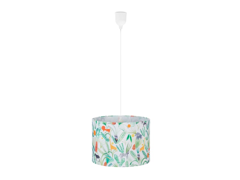  Lampe à suspension ronde pour chambre d’enfant réglable ambiance cosy 30 x 30 cm en métal blanc 13_0012684  - Conforama E