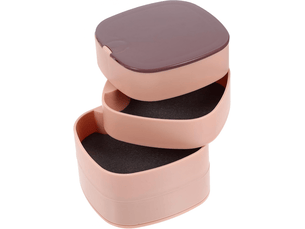 Boîte à bijoux rotative à 4 niveaux coffret de rangement pour bagues boucles d'oreilles et colliers organisateur portable multifonction en plastique