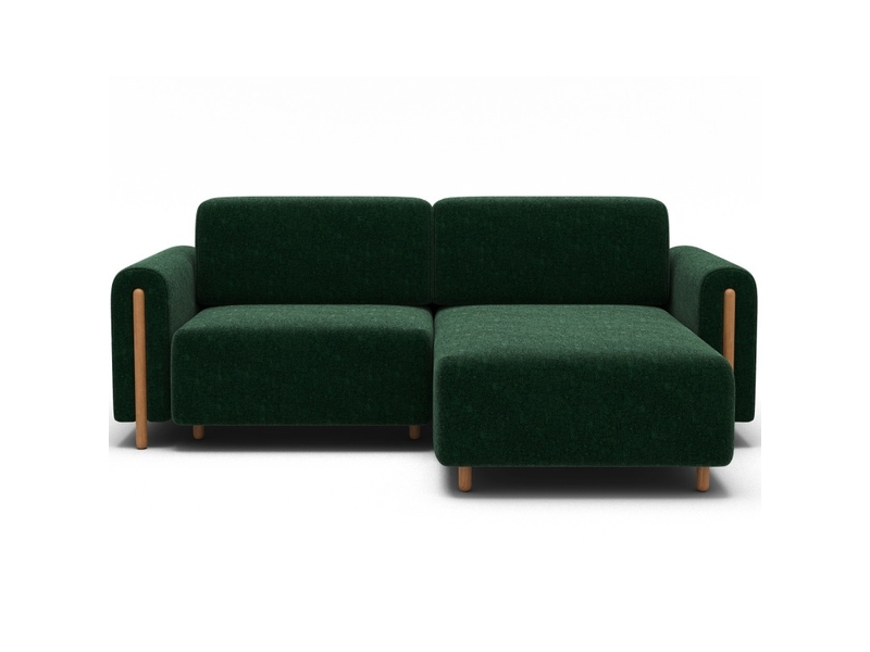  Canapé d'angle convertible arvessa vert émeraude bouclette – angle droit  - Conforama A
