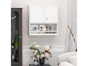 Armoire métallique haute 2 portes avec étagères réglables, rangement cuisine, bureau