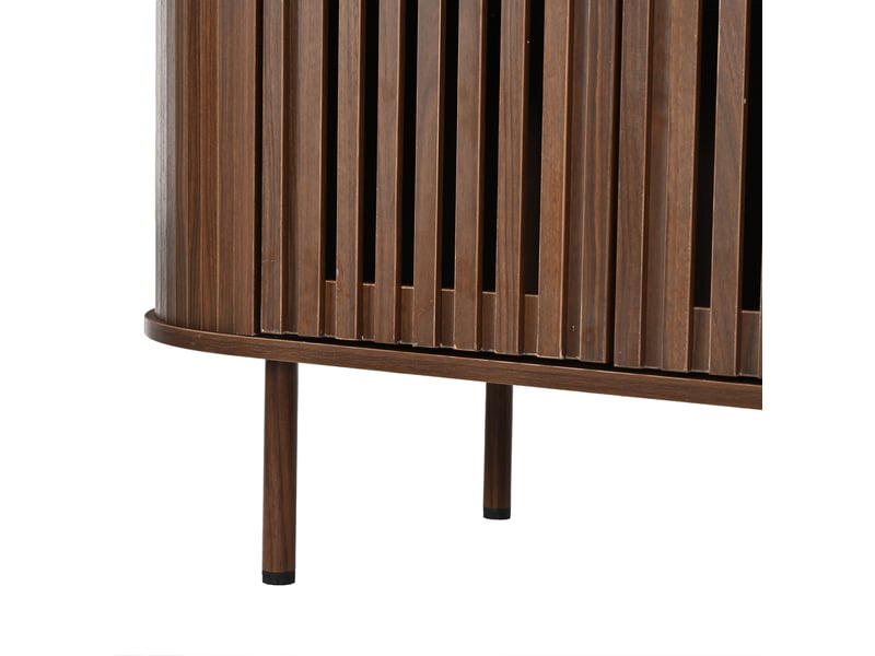  Buffet bas 160x40x70 cm, grand rangement, portes coulissantes, mdf marron, design moderne, meuble de salon et cuisine  - Conforama E