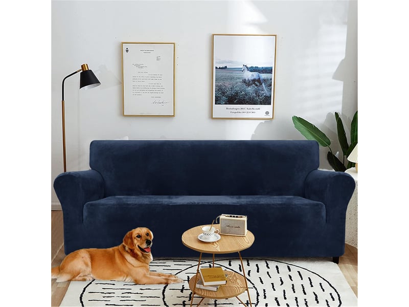  Housse de canapé en velours 2 places(139-175cm), sofa cover extensible  - Conforama C