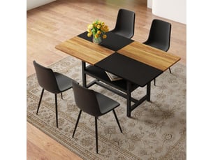 Ensemble table rectangulaire  4 chaise(s)  <strong></strong> <strong>marron</strong> 
