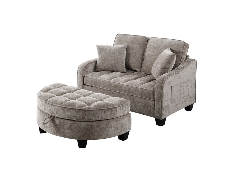  Canapé convertible - canapé-lit 2 en 1 multifonction avec rangement - housse respirante - bois d’eucalyptus - marron  - Conforama A