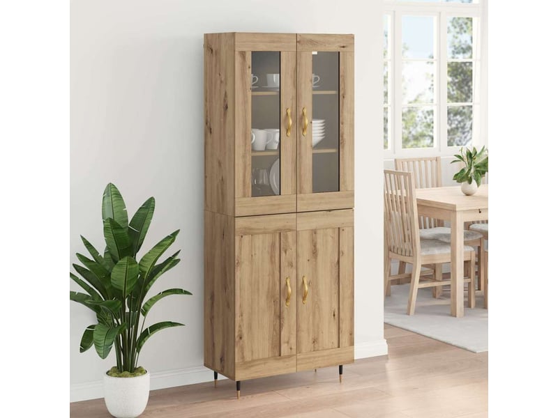 Haut armoire 2 pcs ; buffet haut ; meuble de rangement chêne artisanal 69,5 x 34 x 180 cm - Conforama E