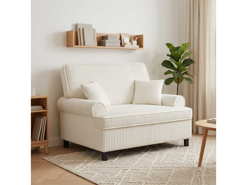 Vidaxl fauteuil xxl avec coussins crème tissu à 1,5 lignes - Conforama B