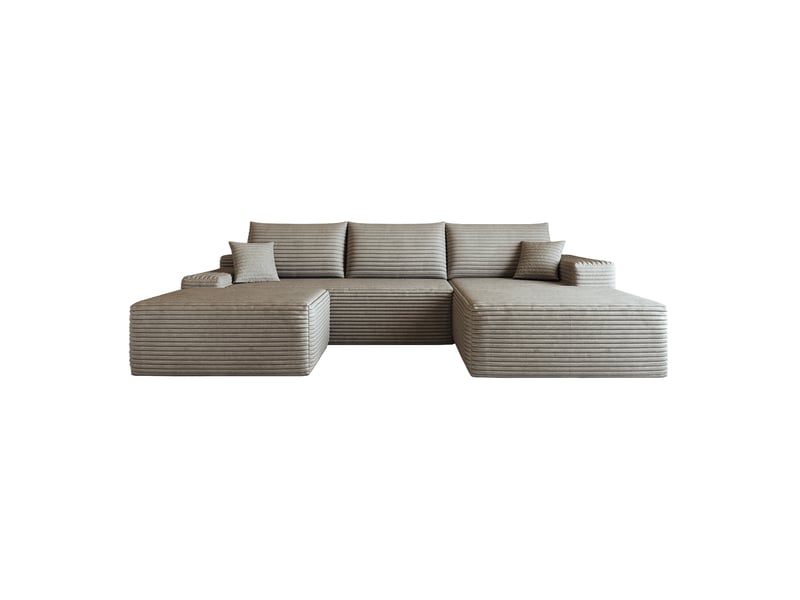 Canapé d'angle modulaire 270x175x83 cm 4 places camel - Conforama A