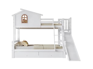 Lit avec rangement 90x200 cm MEUBLIV   coloris blanc