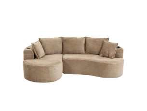 Canapé d'angle gauche fixe <strong>MERAX</strong> <strong>canapé compressible</strong> 3 places Tissu kaki