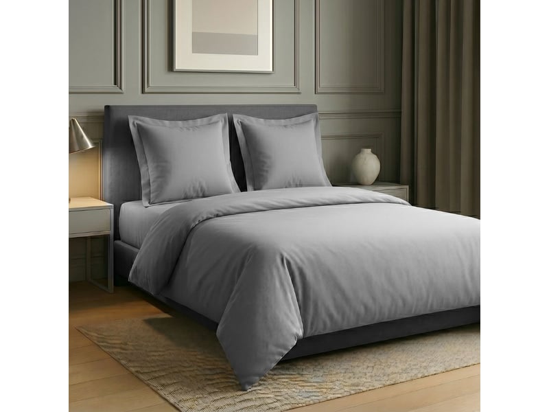  Parure housse de couette 240x220cm + 2 taies 100% coton gris silver - vitalia VITALIA - Conforama A