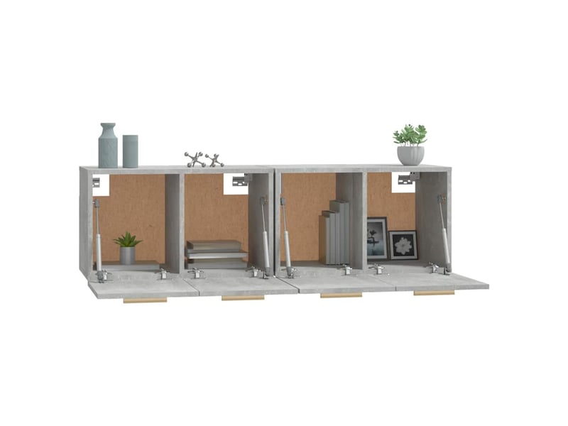  Armoires murales 2 pcs salon gris béton 60x36,5x35cm bois d'ingénierie shl3118  - Conforama E