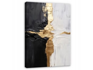 Tableau décoration murale impression sur toile abstrait marbre noir - 80x120 cm - tableau décoration murale chambre et salon