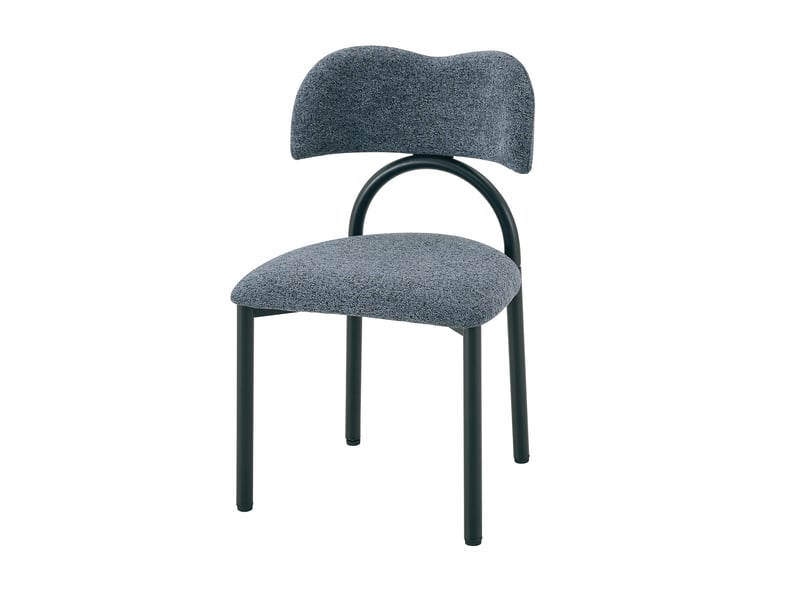  Lot de 2 chaises de salle à manger en tissu bleu, assise rembourrée de 47 cm de hauteur  - Conforama A