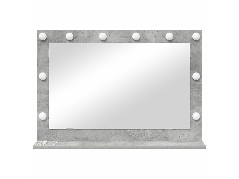 Miroir de vanité, miroir de coiffeuse gris béton 80 x 55 x 18 cm rectangulaire cf62779 - Conforama D