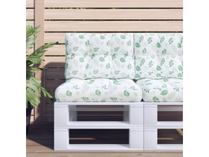 Lot de 2 coussins de palette, coussins de canapé motif de feuilles tissu cf59562