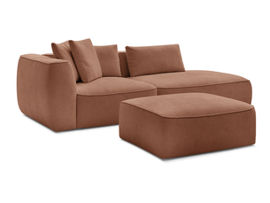 Canapé droit fixe BOBOCHIC LEOPOLD 4 places Tissu orange