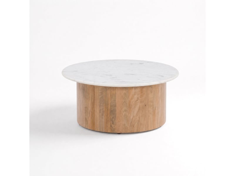  Table basse en marbre et bois de manguier-léana Léana - Conforama C