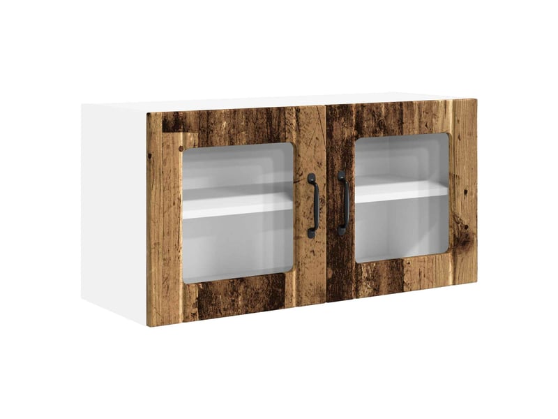  Meuble mural de cuisine, cabinet en verre mural bois ancien 80x31x40cm shl8157  - Conforama A