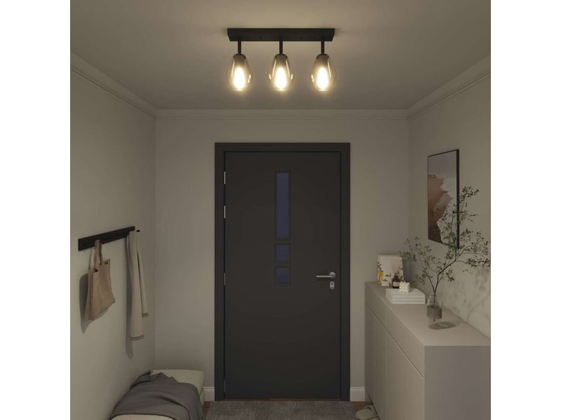  Spot de plafond noir 54x13x26 cm verre et métal  - Conforama D