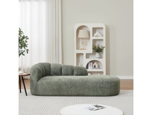 Méridienne courbe 204x87x66 cm design vert sauge