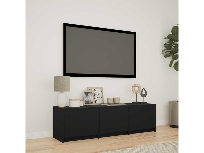  Meuble tv - banc tv - meuble de rangement avec led 140 x 34 x 40 cm noir bois d’ingénierie  - Conforama B