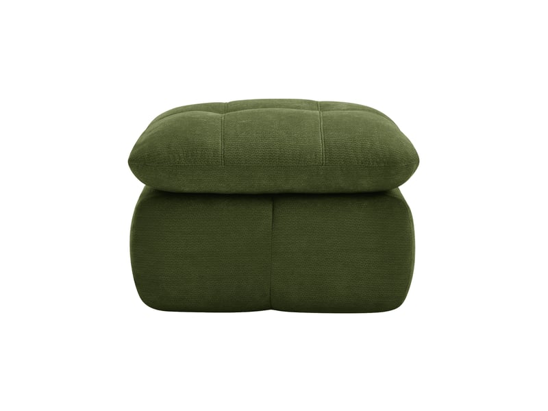  Pouf repose-pieds - 72 x 63 x 50 cm - ottoman en tissu chenille avec coussin moelleux - vert  - Conforama A