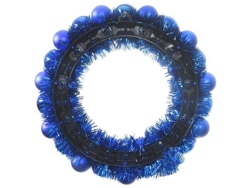  Couronnes de boules de noël 2 pcs bleu 33 x 33 x 7 cm  - Conforama E