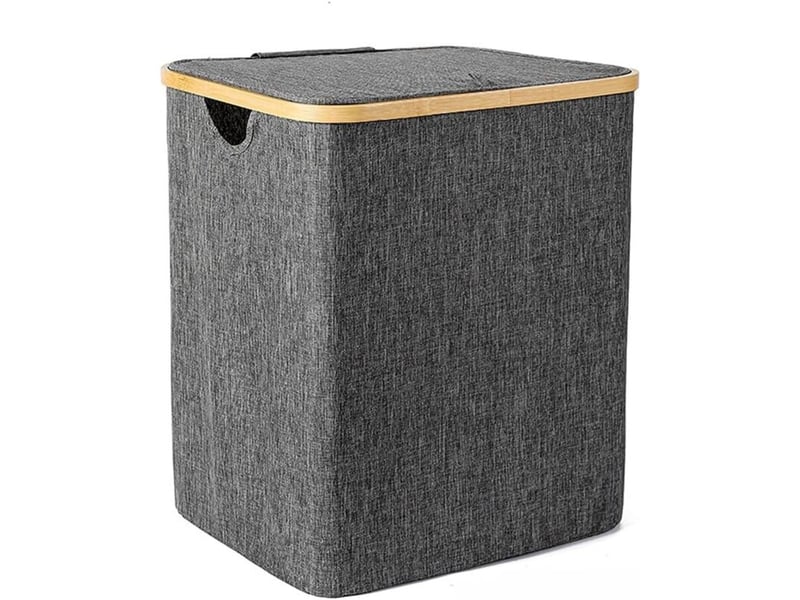  Panier à linge, panier à linge avec couvercle - pour salle de bain et chambre,gris - rwpanier à linge  - Conforama A