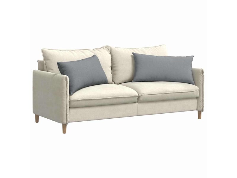 Lot de 2 coussins de canapé, coussins décoratifs tissu gris clair 80 x 40 cm cf58849 - Conforama C