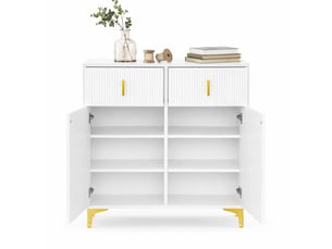 Buffet 2 porte(s) 2 tiroir(s) ULEVR - 83 cm coloris blanc