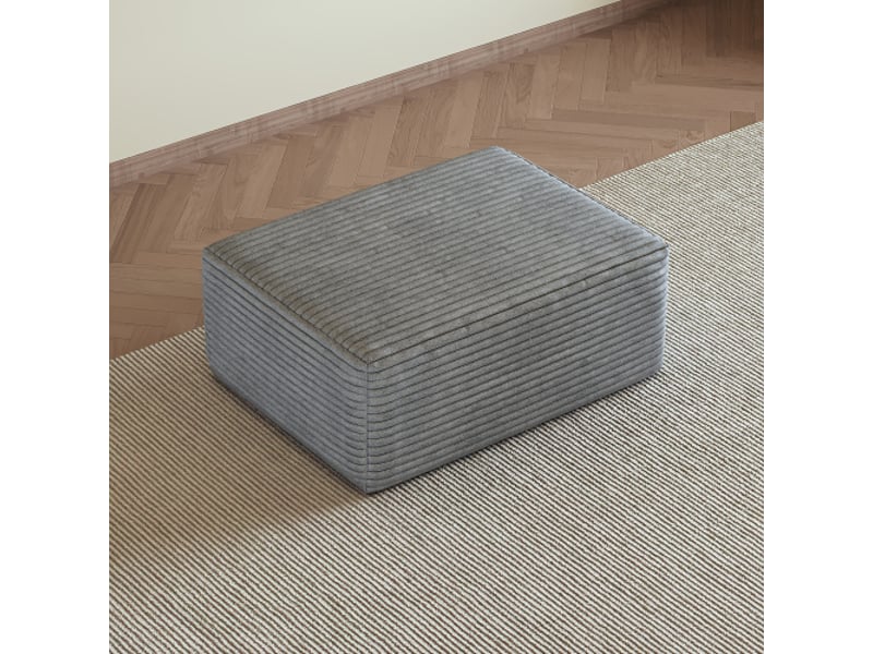  Pouf ottoman y165 gris - fauteuil de salon moderne, déco chic et d'appoint  - Conforama D