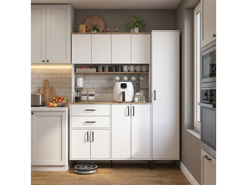 Buffet de rangement polyvalent avec portes et tiroirs element - Conforama D