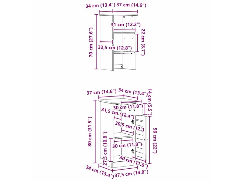 Ensemble de mobilier de salle de bain vigo 2 pièces cf64734 - Conforama E