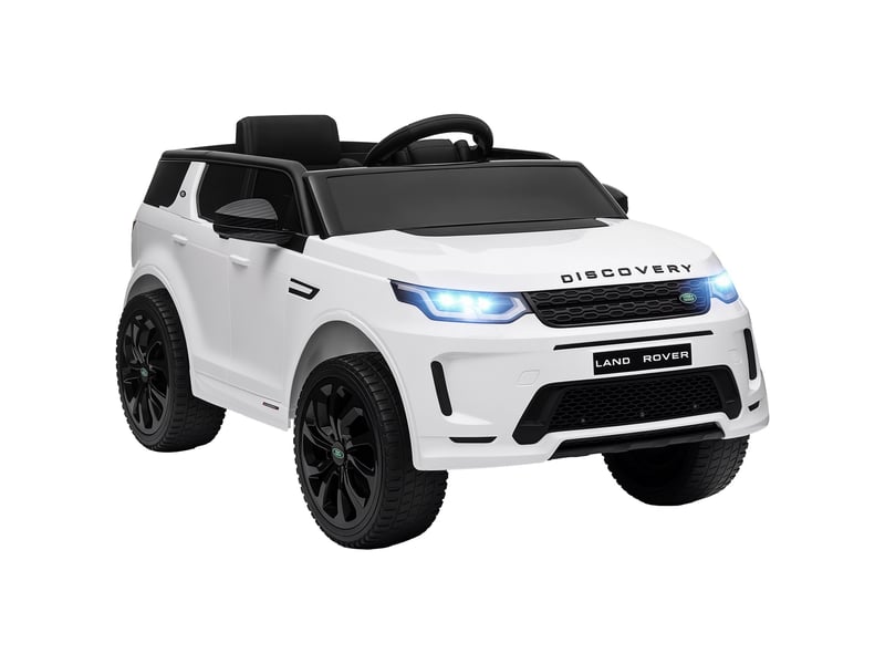  Voiture électrique pour enfants land rover discovery sport, 12v avec télécommande, lumières led, pour 3-6 ans, blanc  - Conforama A