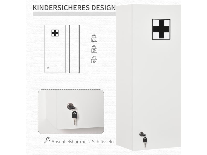 Armoire à pharmacie murale verrouillable blanc 30x20x70 cm  - Conforama E