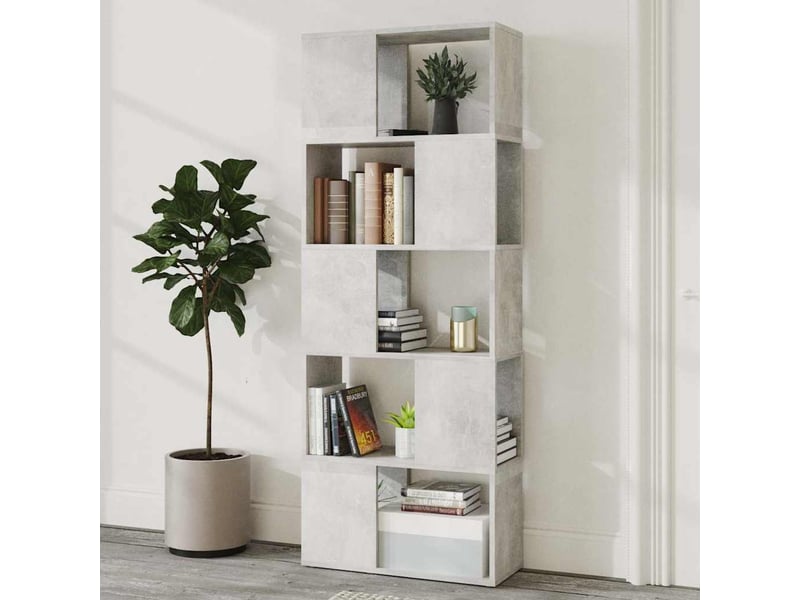  Bibliothèque, séparateur de pièce gris béton 60x24x155 cm  - Conforama C