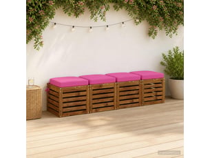 Lot de 4 coussins de siège, coussins d'assise soest 100 % polyester rose cf60796