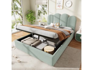 Lit coffre 140x200 cm evarich coloris vert