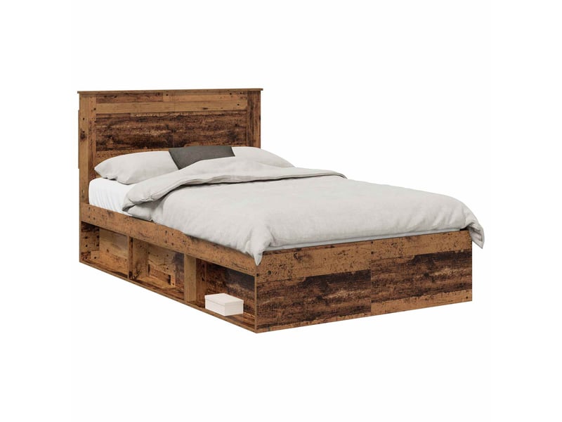  Lit double- lit adulte -  cadre de lit bois ancien 120 x 190 cm pin massif  - Conforama A