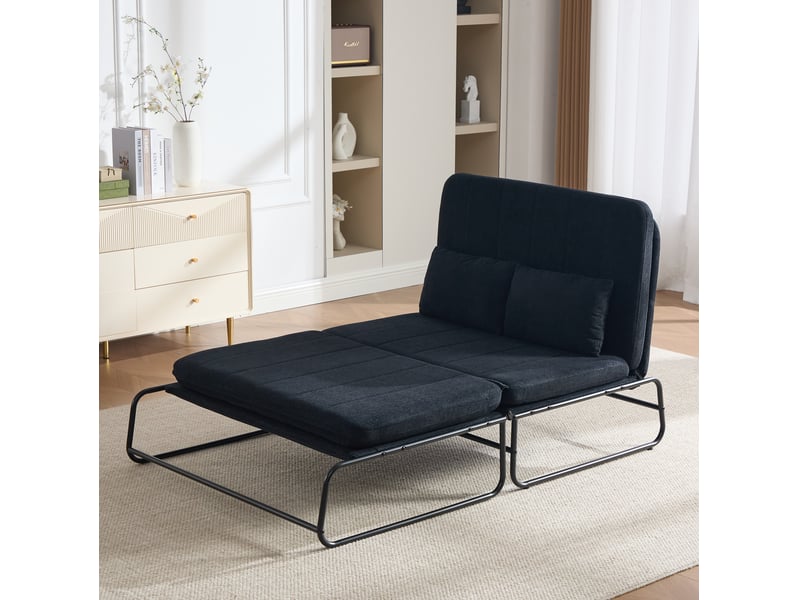  Canapé convertible 2 places 104x85x92 cm métal noir  - Conforama C