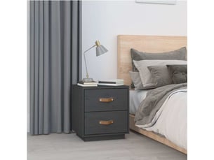 Lot de 2 tables de chevet - cabinet de chevet - table de nuit gris 40x34x45 cm bois de pin massif