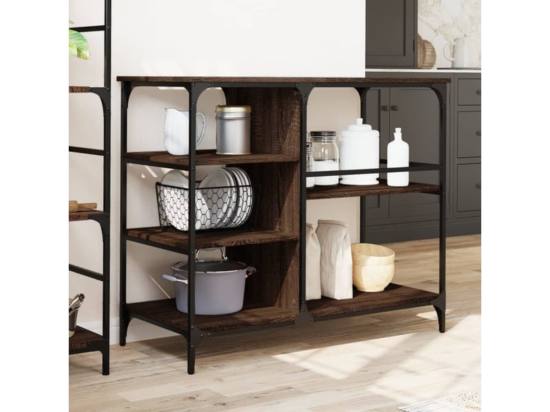  Desserte de cuisine, chariot de rangement chêne marron 100x45x89,5cm bois d'ingénierie  - Conforama C