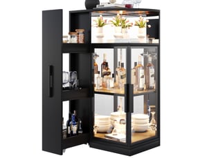 Vitrine coloris noir 4 étagère(s) <strong>WISHDOR</strong> <strong></strong> - 64 cmx112 cm