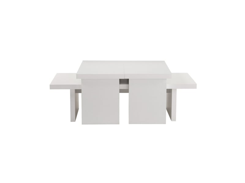  Tables basses gigognes en bois mdf mélaminé blanc 110 x 45 x 30 cm lot de 2  - Conforama E