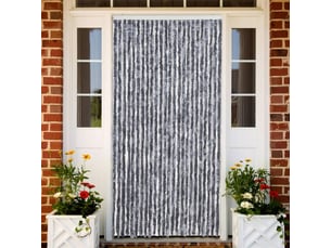Rideau anti-mouches, moustiquaire argenté 100x200 cm chenille cf43486
