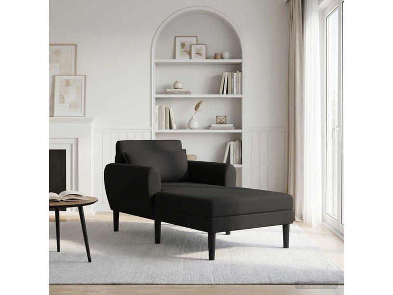 Vidaxl chaise longue noir velours granuleux - Conforama B
