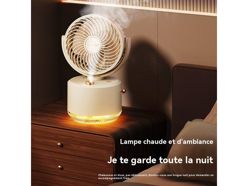  Mini ventilateur de bureau portable usb avec fonction d'humidification  - Conforama C