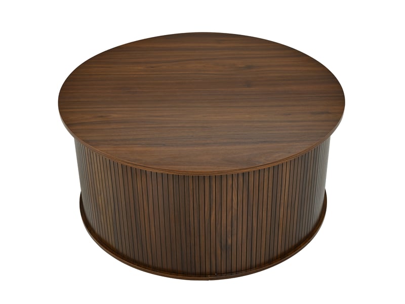  Table basse ronde relevable en mdf avec rangement intégré, plateau réglable en hauteur, meuble multifonction gain de place pour salon moderne, pour aménagement intérieur moderne OPULERANE TRADING LTD - Conforama A